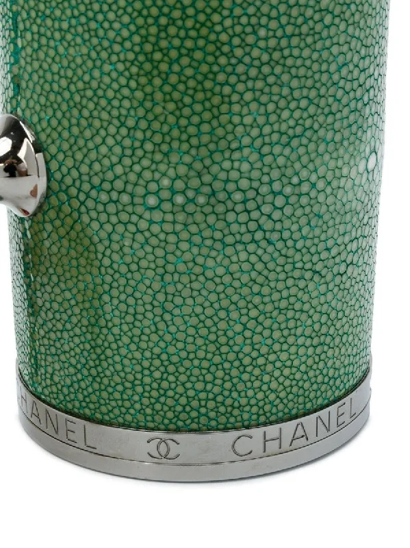 CHANEL Green Barrel Clutch Bag