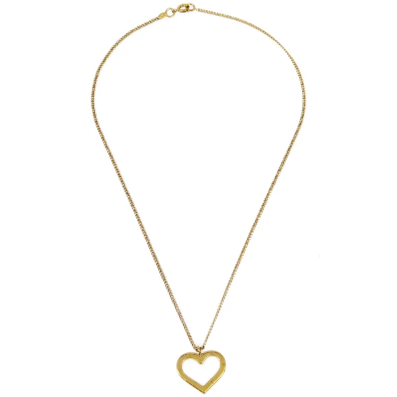 Chanel Heart Gold Chain Pendant Necklace 04P