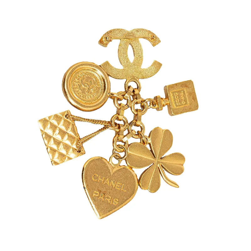 CHANEL Icon Charms Pin Brooch Costume Brooch