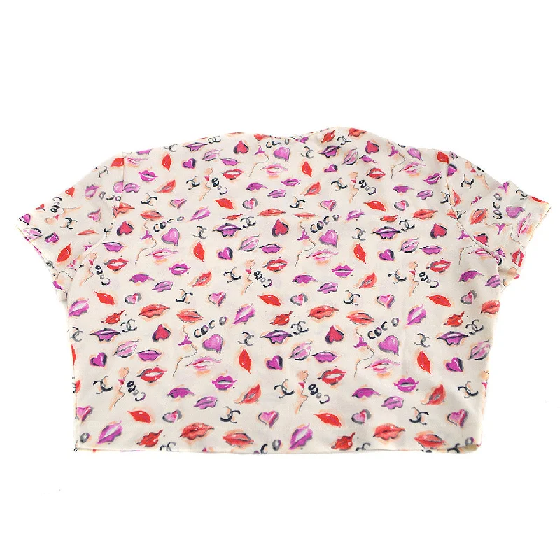 Chanel lipstick-print cropped T-shirt #42