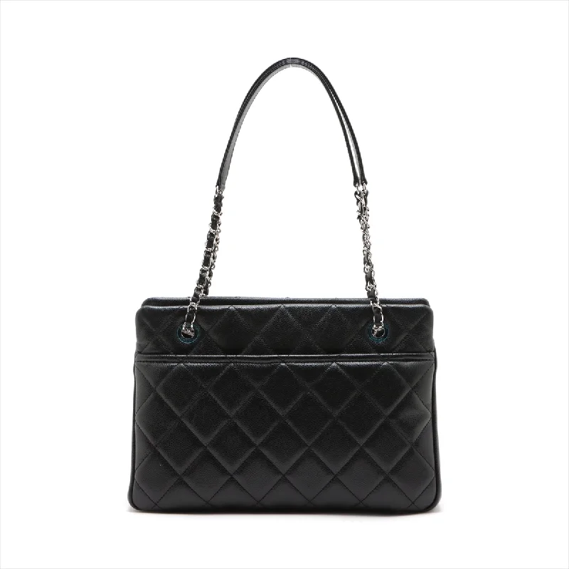 Chanel Matrasse Caviar S Tote Bag Coco Black Silver G  19th