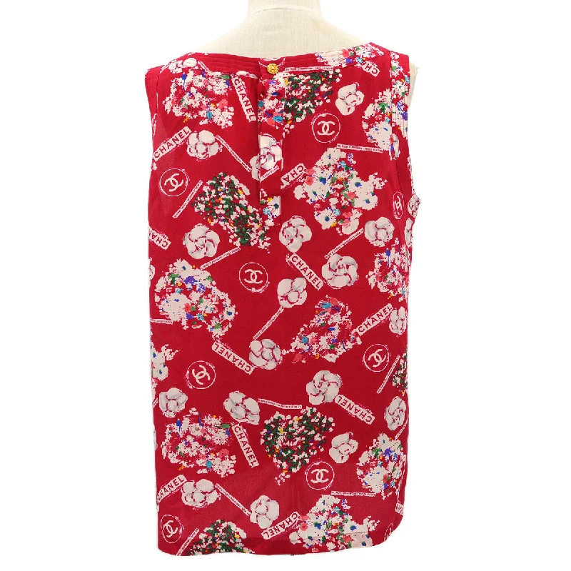 Chanel Spring 1986 camellia print silk tank top #44