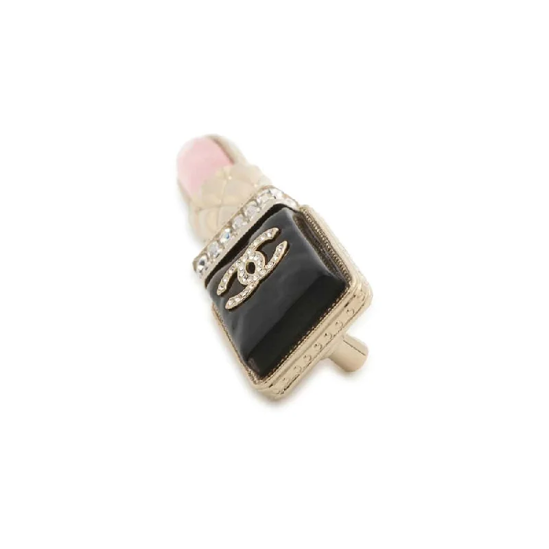 CHANEL Brooch Lipstick Black AB7677 Metal