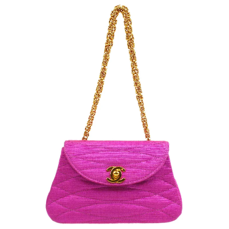 CHANEL 1991-1994 Mini Diagonal Round Flap Handbag 24667