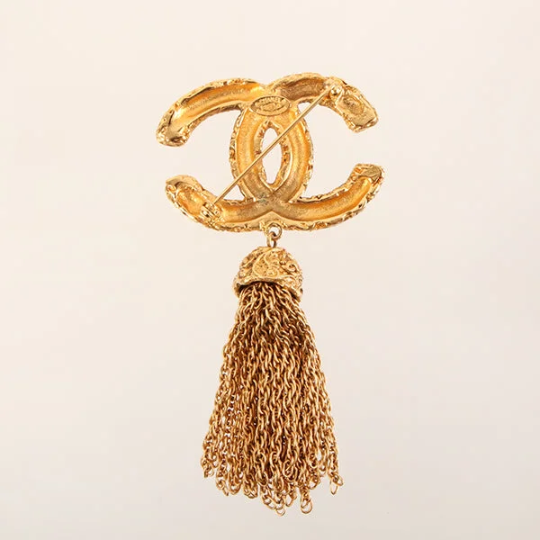 CHANEL 1993 Made Design Cc Mark Tassel Brooch