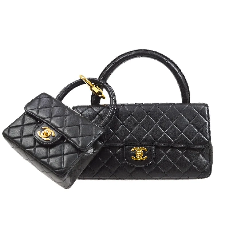 CHANEL Classic Single Flap Handbags Set Black Lambskin 10108