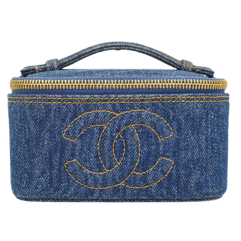 CHANEL 1997 Timeless Vanity Handbag Denim 45073