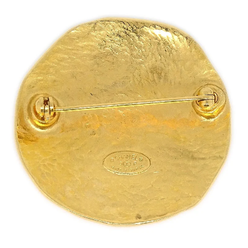 CHANEL 1998 Medallion Brooch Pin Gold ao29817