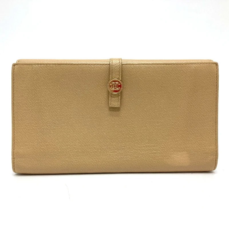 Chanel A20905 CC Mark Bifold Long Wallet Beige