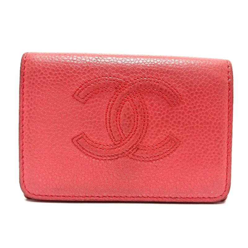 Chanel A70796 CC Mark Compact Trifold wallet salmon pink