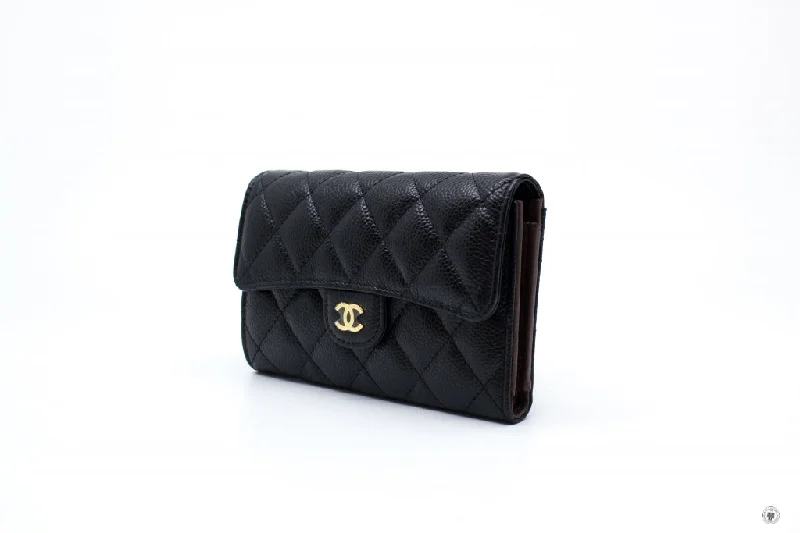 Chanel AP0232Y01864 Classic Flap Wallet Black   C3906 Caviar Short Wallet Ghw