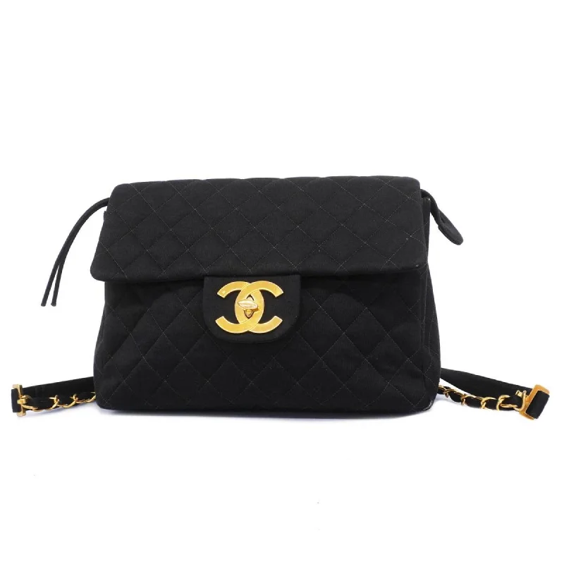 Chanel Backpack Matelasse Cotton Black Women's