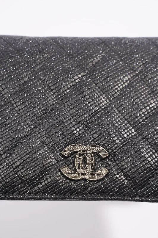 Chanel Bifold Wallet Black Leather