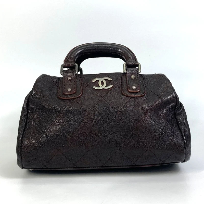 Chanel CC Mark Bag Mini Duffle Bag Hand Bag Brown SilverHardware