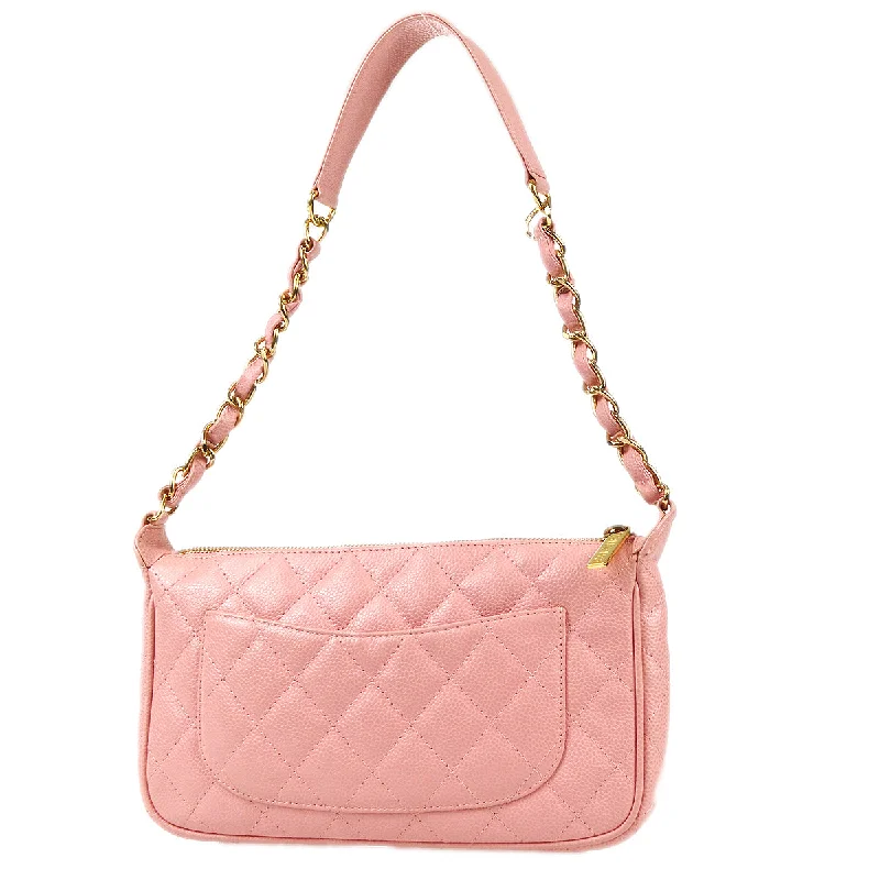 CHANEL Chain Handbag Pink Caviar 68193