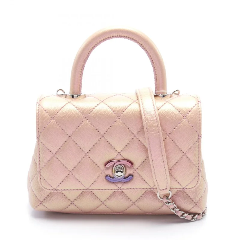 CHANEL Coco Handle XXS Handbag Bag Caviar Skin Women's Pink AS2215