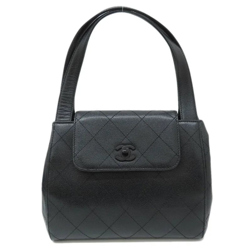 Chanel Coco Mark Handbag Caviar Skin Ladies