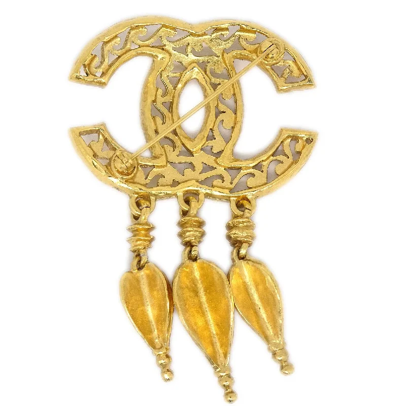 CHANEL Fringe Brooch Pin Gold 95A ao34565