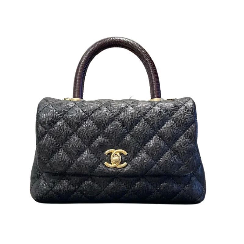 Quilted Coco Handle Caviar Small Black GHW