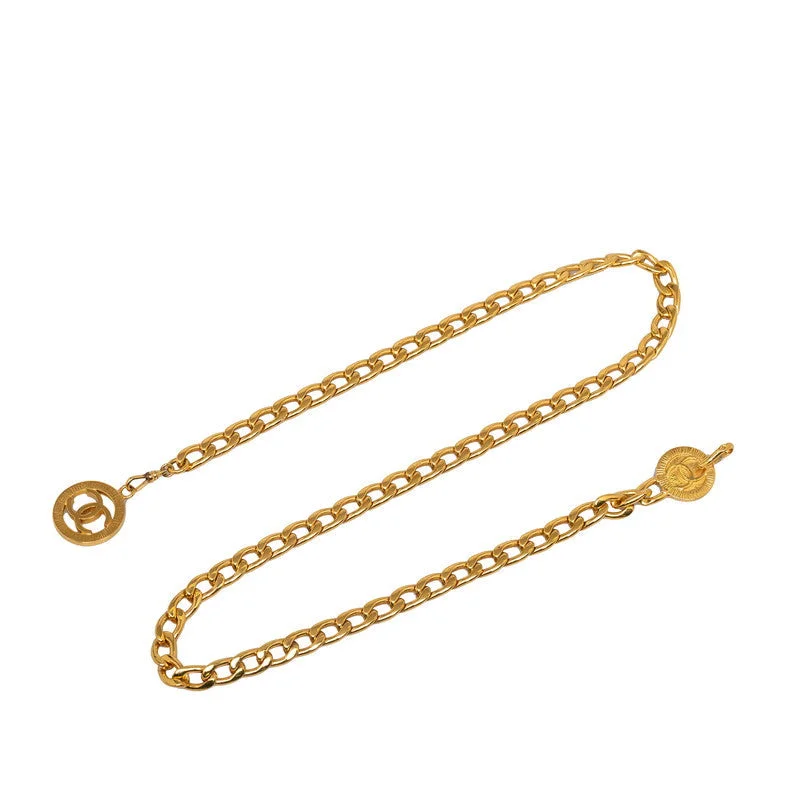 Chanel Vintage Cocomark Round Chain Belt Gold   Chanel